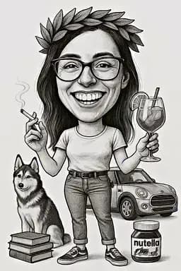 Esempio di caricatura per la laurea di una ragazza