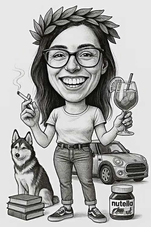 Esempio di caricatura per la laurea di una ragazza