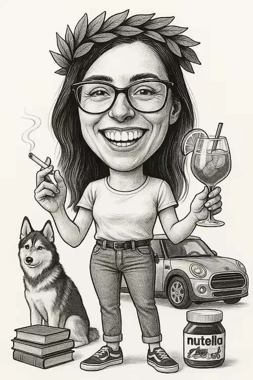 Esempio di caricatura per la laurea di una ragazza